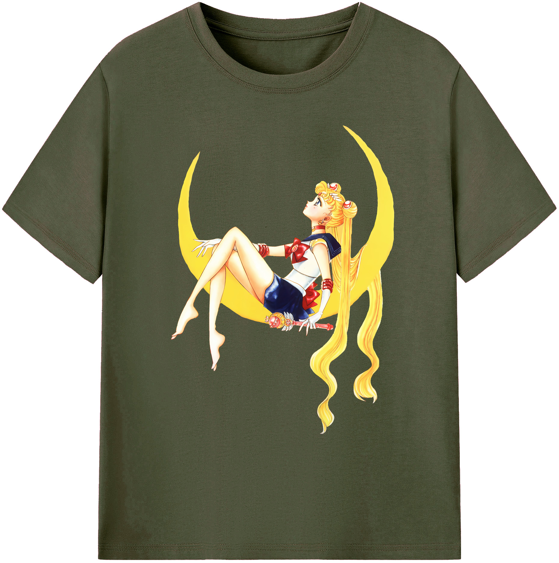 （画像用） 美少女戦士セーラームーン 月野 うさぎ つきの うさぎ Sailor Moon Tsukino Usagi 綿100％ メンズ半袖Tシャツ｜肌触りやわらか＆通気性